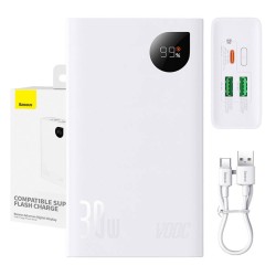 Powerbank Baseus Adaman 2, 20000mAh, 2xUSB, USB-C 30W,  (biały)