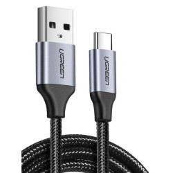 Kabel USB do USB-C QC3.0 UGREEN	US288 0,25m z aluminiową wtyczką (czarny)