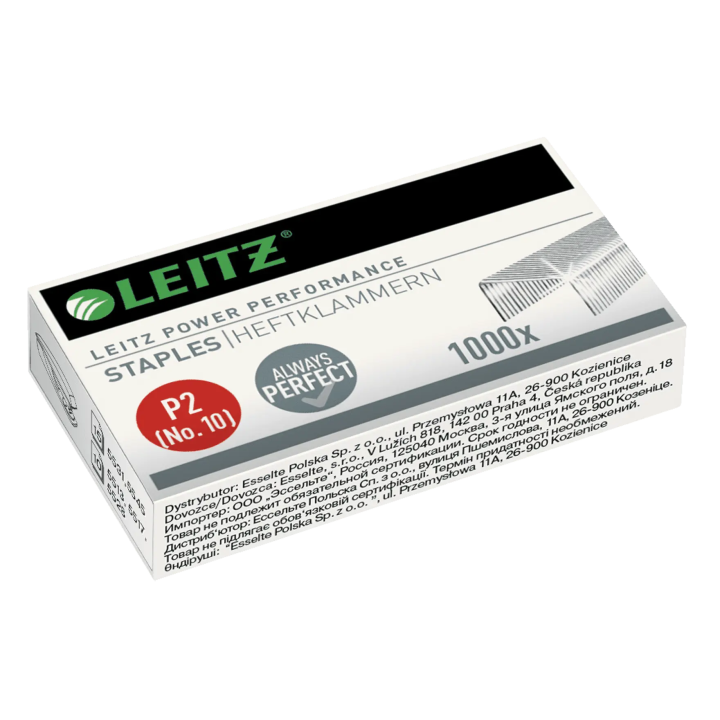 ZSZYWKI GALWANIZOWANE LEITZ P2 NO.10 55770000 15 KART. 1000SZT.