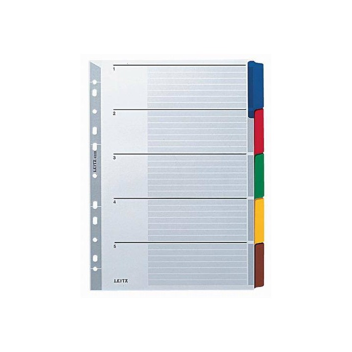 PRZEKŁADKI A4 LEITZ 43200000 5 KOLORÓW KARTONOWE 160G/M2