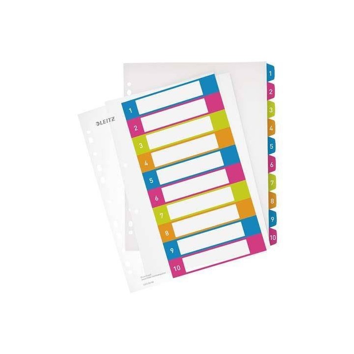 PRZEKŁADKI 1-10 A4 LEITZ WOW NUMERYCZNE 12430000 PLASTIKOWE