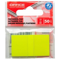 Zakładki indeksujące foliowe 25x43mm OFFICE PRODUCTS żółte 50 szt