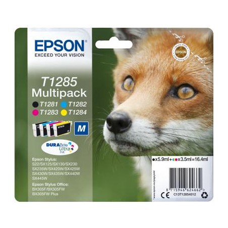 Tusz oryginalny EPSON T1285 C13T12854012 CMYK  16,4 ml