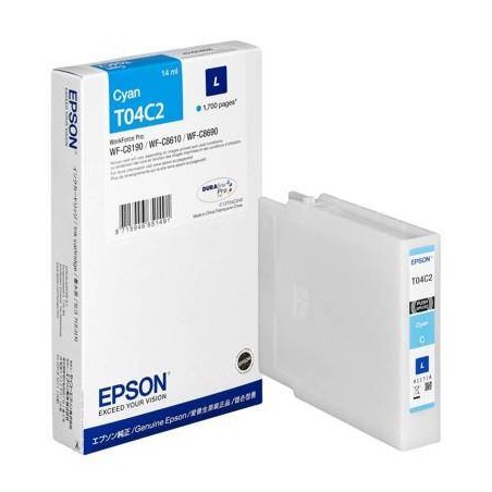 Tusz oryginalny EPSON T04C24 C13T04C240 Cyan  1700 stron