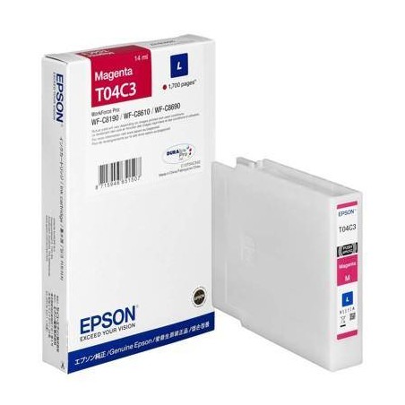 Tusz oryginalny EPSON T04C34 C13T04C340 Magenta  1700 stron