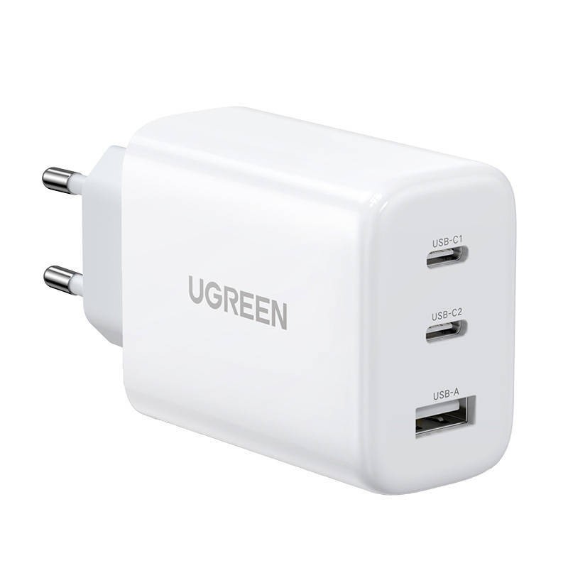 Ładowarka sieciowa UGREEN CD275, 2x USB-C, 1x USB, 65W (biały)