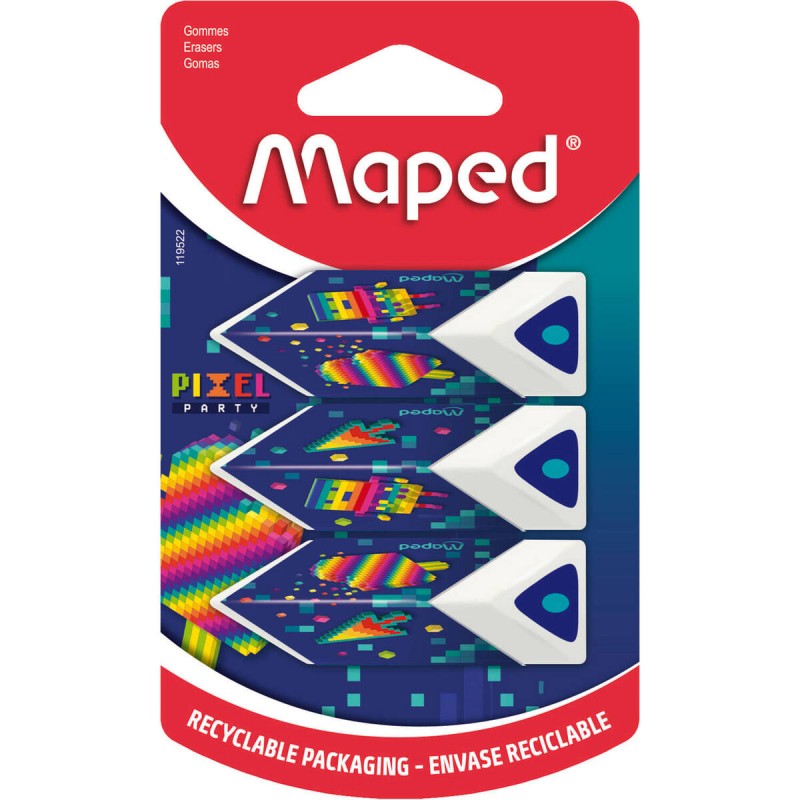 Gumka MAPED Pixel  Pyramid 3 szt. blister