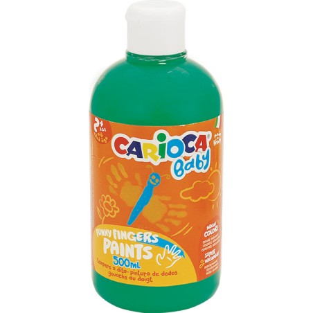 Farba Carioca  BABY do malowania palcami 500 ml Zielona KO034/14