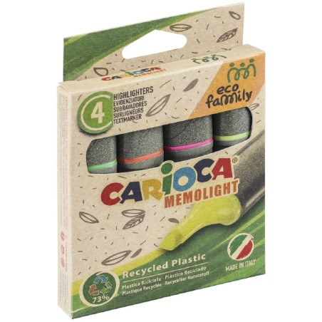 Zakreślacze CARIOCA EcoFamily 4 kol. (43098)