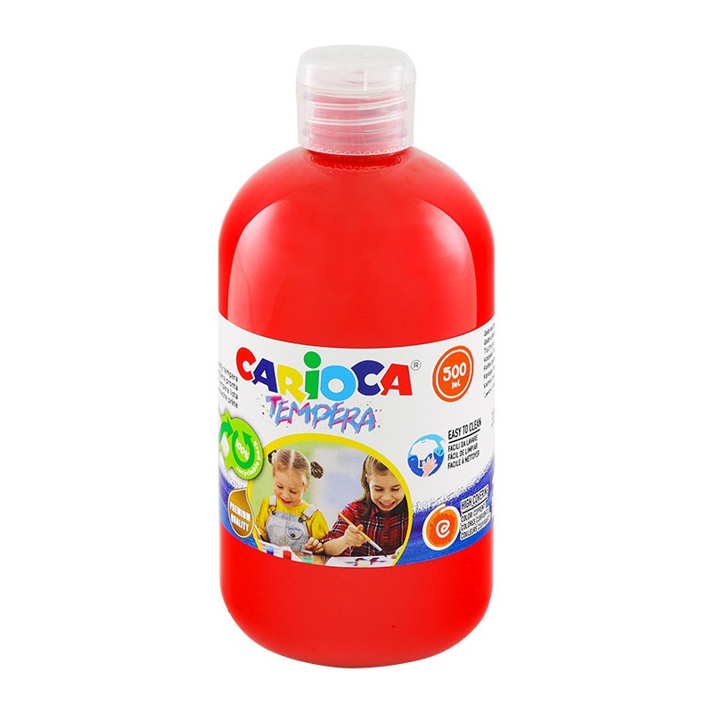 Farba Carioca tempera N 500 ml (40427/10) czerwona