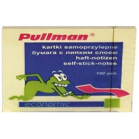 KARTECZKI SAMOPRZYLEPNE 75X100 PULLMAN P0022 ŻÓŁTY 100 KART