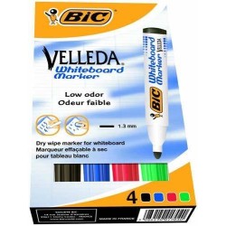 MARKER SUCHOŚCIERALNY BIC VELLEDA ECOLUTIONS 1701 904941 MIX*4 OKRĄGŁA 6MM 4SZT