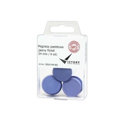 MAGNESY 24MM VICTORY OFFICE PRODUCTS 5024KM6-081 PASTELOWE JASNOFIOLETOWE 6SZT