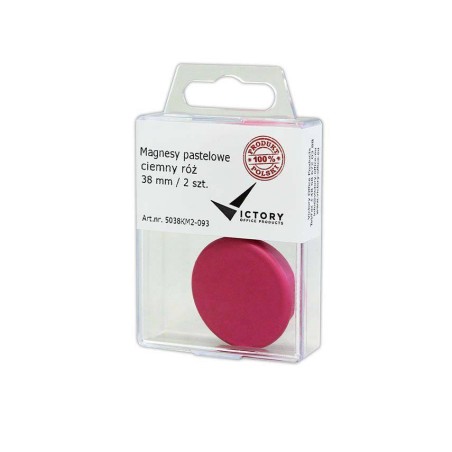 MAGNESY 38MM VICTORY OFFICE PRODUCTS 5038KM2-093 PASTELOWE CIEMNORÓŻOWE 2SZT