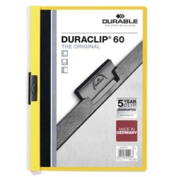 SKOROSZYT ZACISKOWY A4 DURABLE DURACLIP 220904 ŻÓŁTY PLASTIKOWY 60 KRT