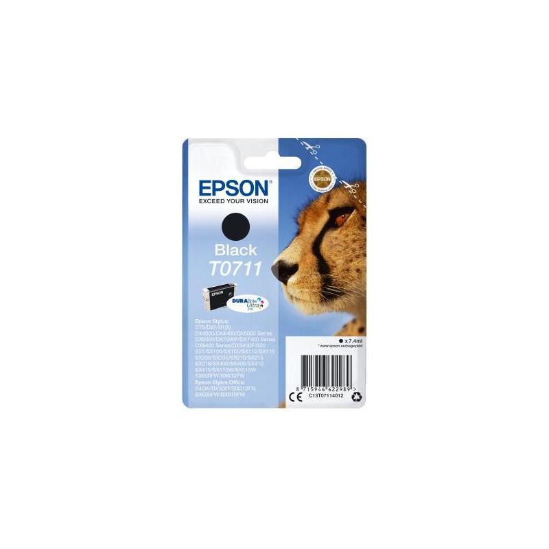 TUSZ ORYGINALNY EPSON T0711 C13T07114012 CZARNY  7,4 ML