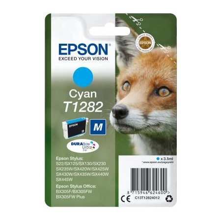 TUSZ ORYGINALNY EPSON T1282 C13T12824012 CYAN  3,5 ML