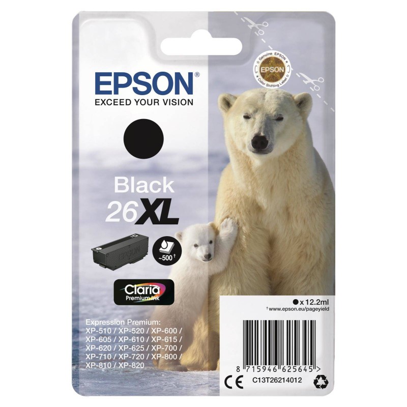 TUSZ ORYGINALNY EPSON T2621 C13T26214012 CZARNY  12,2 ML