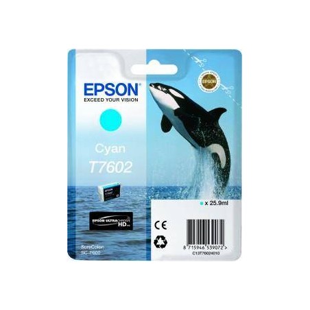 TUSZ ORYGINALNY EPSON T7602 C13T76024010 CYAN  25,9 ML