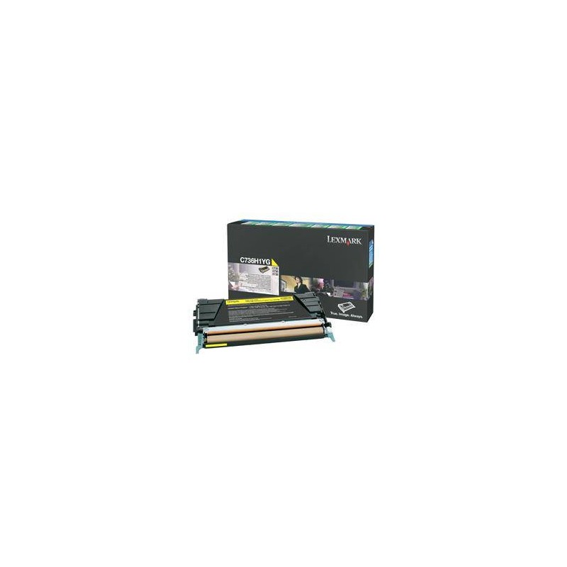 TONER ORYGINALNY LEXMARK C736H1YG YELLOW 10000 STRON