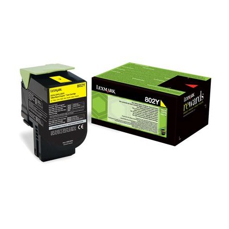 TONER ORYGINALNY LEXMARK 80C20Y0 YELLOW 1000 STRON