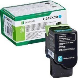 TONER ORYGINALNY LEXMARK C242XC0 CYAN 3500 STRON