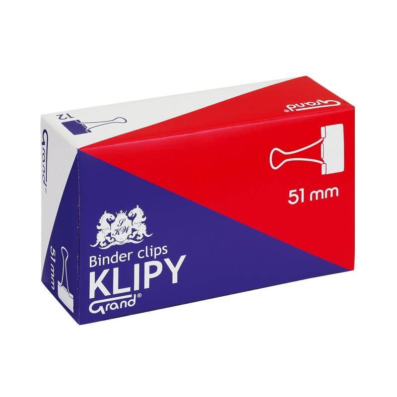 KLIPY 51MM GRAND 110-1096 CZARNE 12SZT