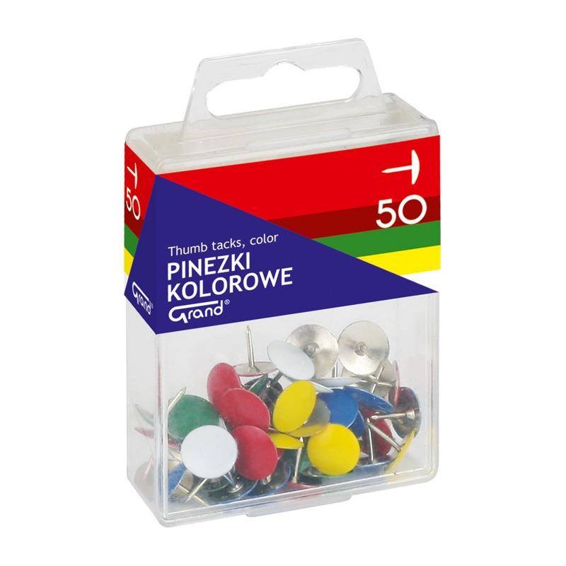 PINEZKI KOLOROWE W POJEMNIKU PLASTIKOWYM GRAND 110-1115 50SZT