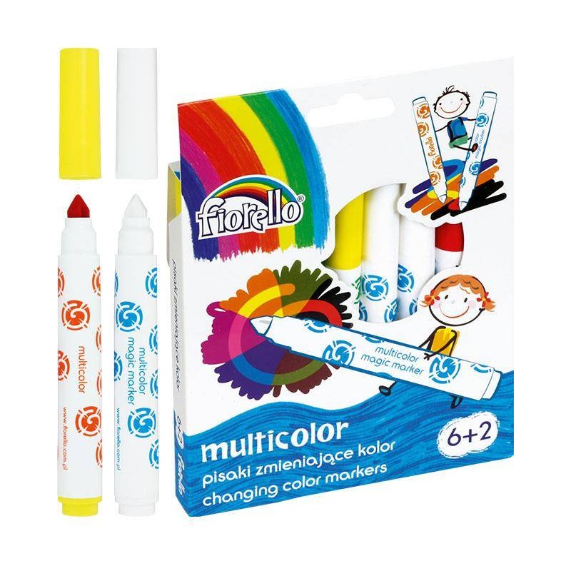 FLAMASTRY ZMIENIAJĄCE KOLOR FIORELLO GR-F166 – 6 MULTICOLOR 160-2035 MIX*6+2SZT