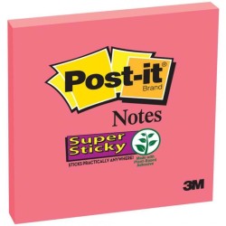 KARTECZKI SAMOPRZYLEPNE  76X76MM 3M POST-IT® SUPER STICKY  654-6SS-PO RÓŻOWE 90 KART