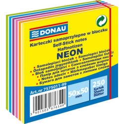 KARTECZKI SAMOPRZYLEPNE 50X50MM DONAU NEON 250KART