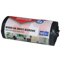 WORKI NA ŚMIECI LDPE OFFICE PRODUCTS CZARNE 120L 25SZT.