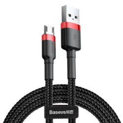 KABEL USB DO MICRO USB BASEUS CAFULE 1.5A 2M (CZERWONO-CZARNY)