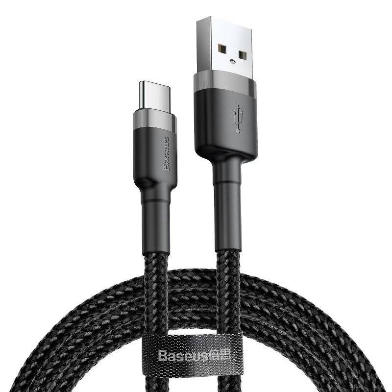 KABEL USB DO USB-C BASEUS CAFULE 3A 0.5M (SZARO-CZARNY)