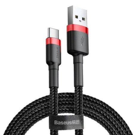 KABEL USB DO USB-C BASEUS CAFULE 2A 2M (CZERWONO-CZARNY)