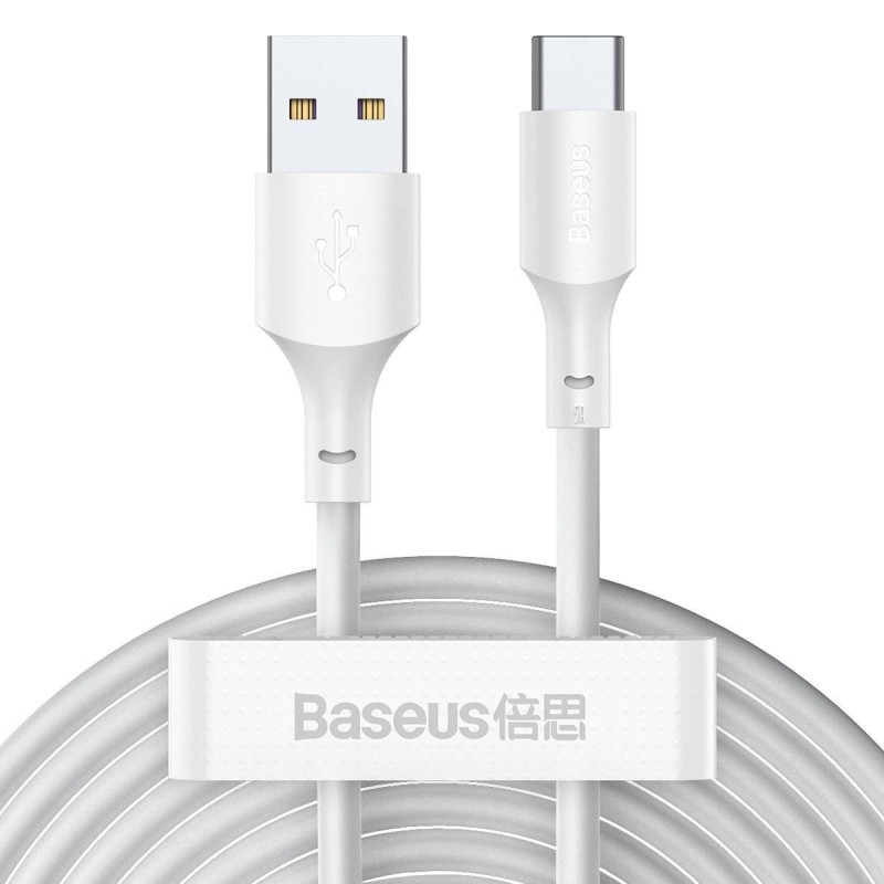 KABEL USB DO USB-C BASEUS SIMPLE WISDOM, 40W, 5A, 1.5M (BIAŁY) 2SZT.