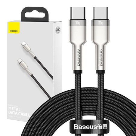 KABEL USB-C DO USB-C BASEUS CAFULE, 100W, 2M (CZARNY)