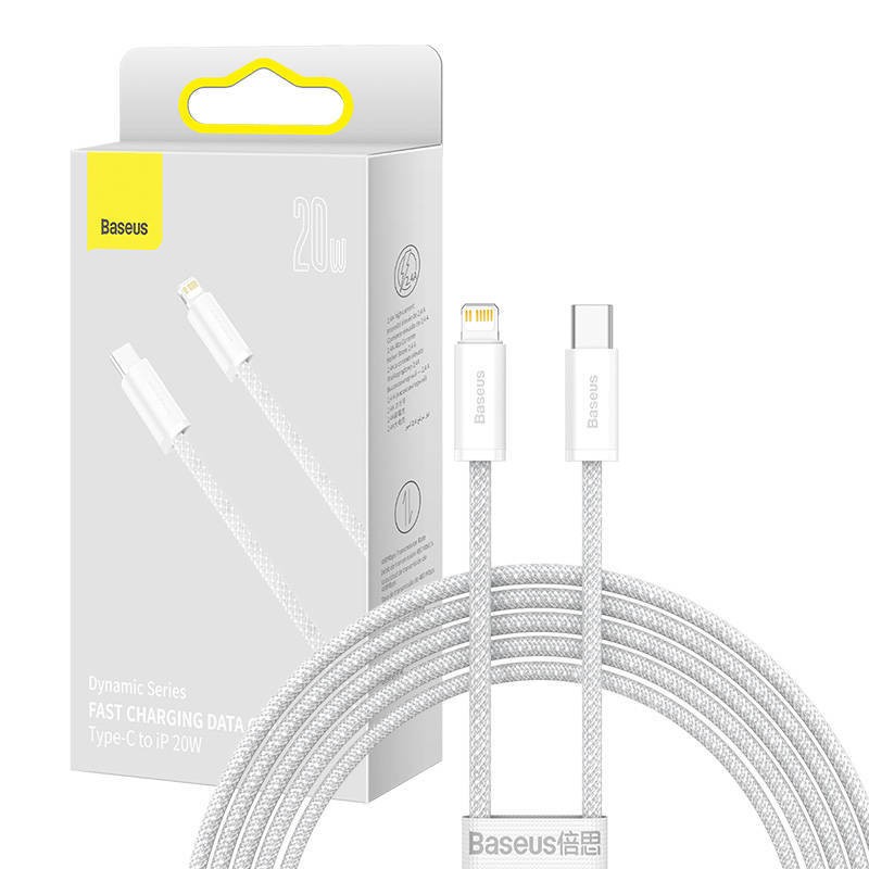 KABEL USB-C DO LIGHTNING BASEUS DYNAMIC SERIES, 20W, 2M (BIAŁY)