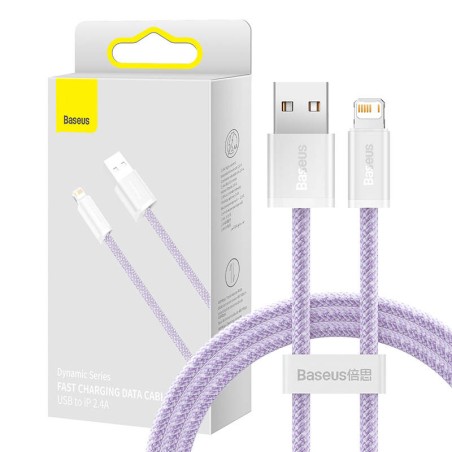 KABEL USB DO LIGHTNING BASEUS DYNAMIC, 2.4A, 1M (FIOLETOWY)