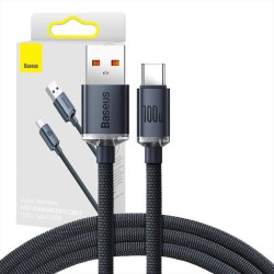 KABEL USB DO USB-C BASEUS CRYSTAL SHINE, 100W, 1.2M (CZARNY)