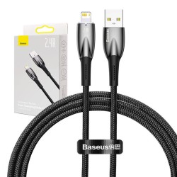 KABEL USB DO LIGHTNING BASEUS GLIMMER, 2.4A, 1M (CZARNY)