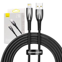 KABEL USB DO LIGHTNING BASEUS GLIMMER, 2.4A, 2M (CZARNY)