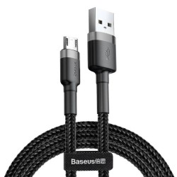 KABEL USB DO MICRO USB BASEUS CAFULE 2.4A 1M (SZARO-CZARNY)