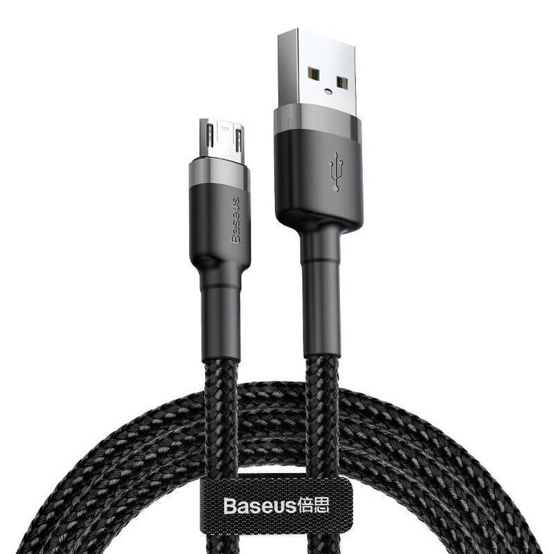 KABEL USB DO MICRO USB BASEUS CAFULE 1.5A 2M (SZARO-CZARNY)