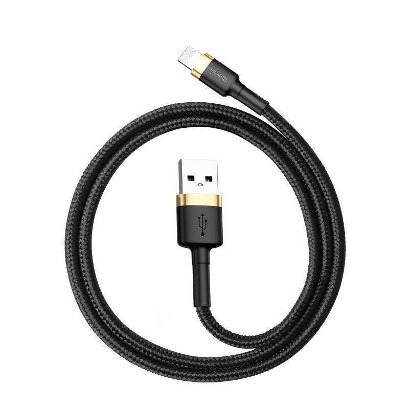 KABEL USB LIGHTNING  BASEUS CAFULE 2.4A 1M (ZŁOTO-CZARNY)