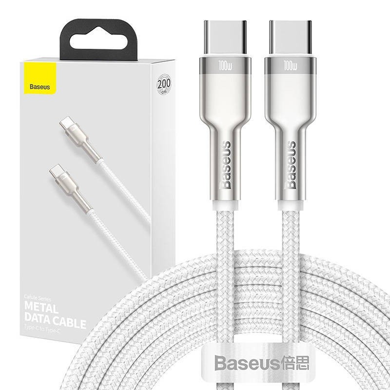 KABEL USB-C DO USB-C BASEUS CAFULE, 100W, 2M (BIAŁY)