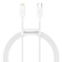 KABEL USB-C DO LIGHTNING BASEUS SUPERIOR SERIES, 20W, PD, 1M (BIAŁY)