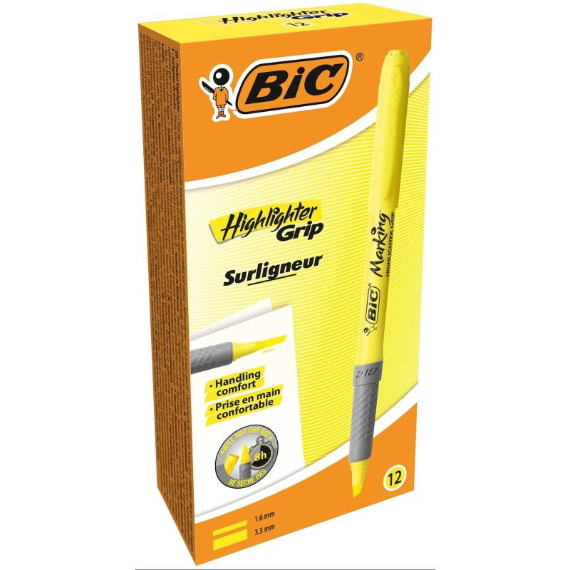 ZAKREŚLACZ BIC HIGHLIGHTER GRIP 811935 ŻÓŁTY 1.6-3.3MM