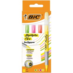 ZAKREŚLACZ BIC HIGHLIGHTER FLEX 950470 MIX*4 PĘDZELEK 1-4MM 4SZT