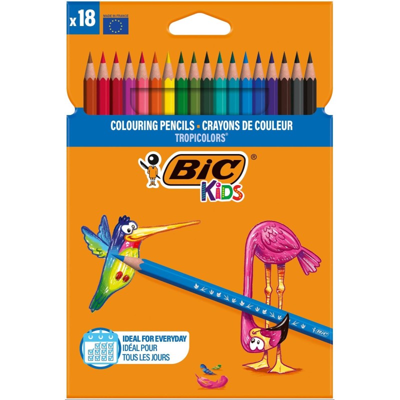 KREDKI OŁÓWKOWE BIC KIDS TROPICOLORS 9375173 MIX*18